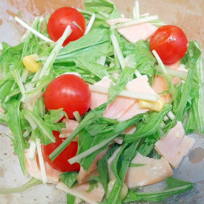 水菜とハムのマリネサラダ☆